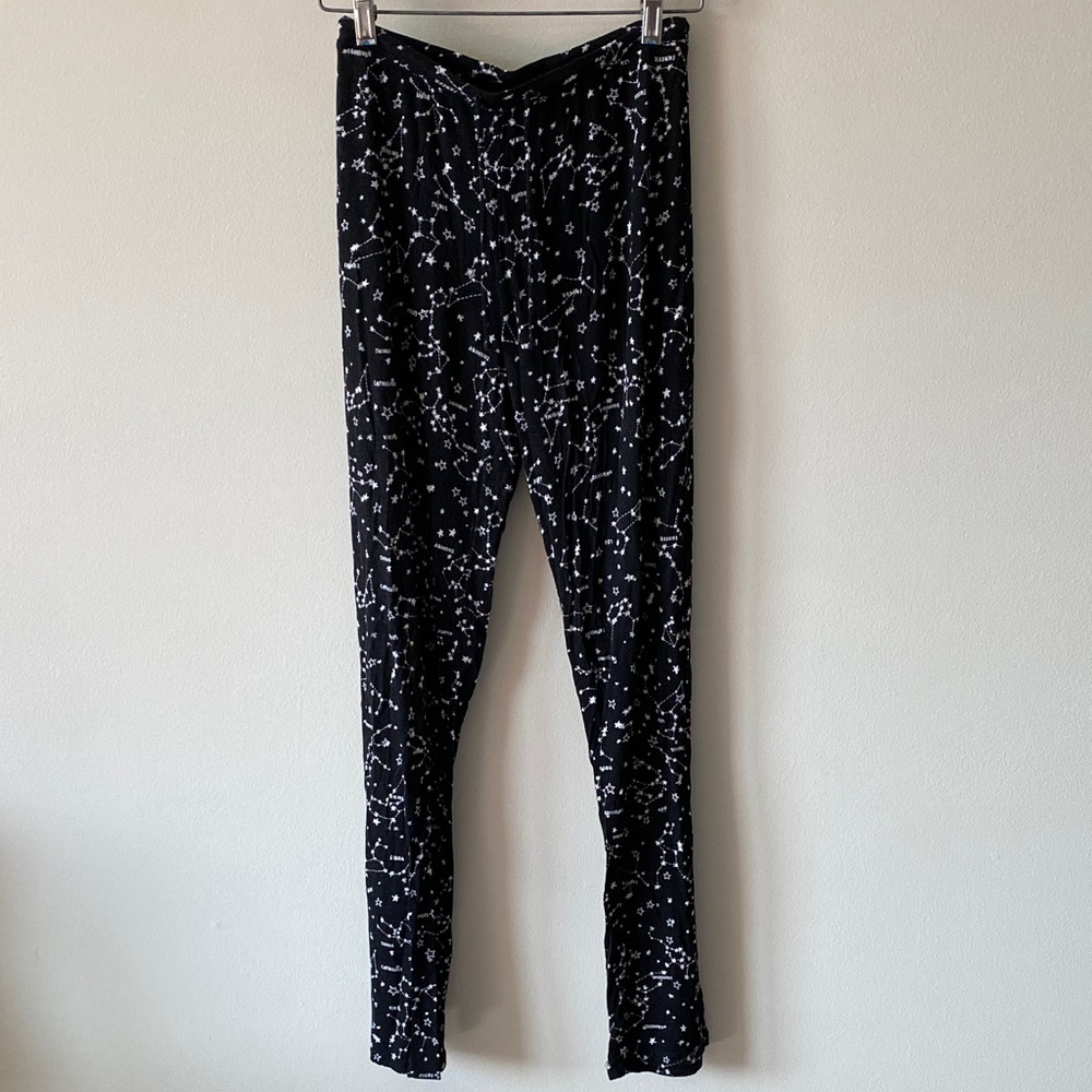 Cynthia Rowley Black Leggings with White Star Pattern